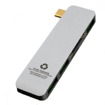 Sicotool 5-in-1  USB C Hub, High-Speed Type C Hub With SD + Micro SD Card Slot & 3x  USB 3.0 Ports Adapter for MacBook Pro, MacBook, Google Chromebook & more - Imported from UK